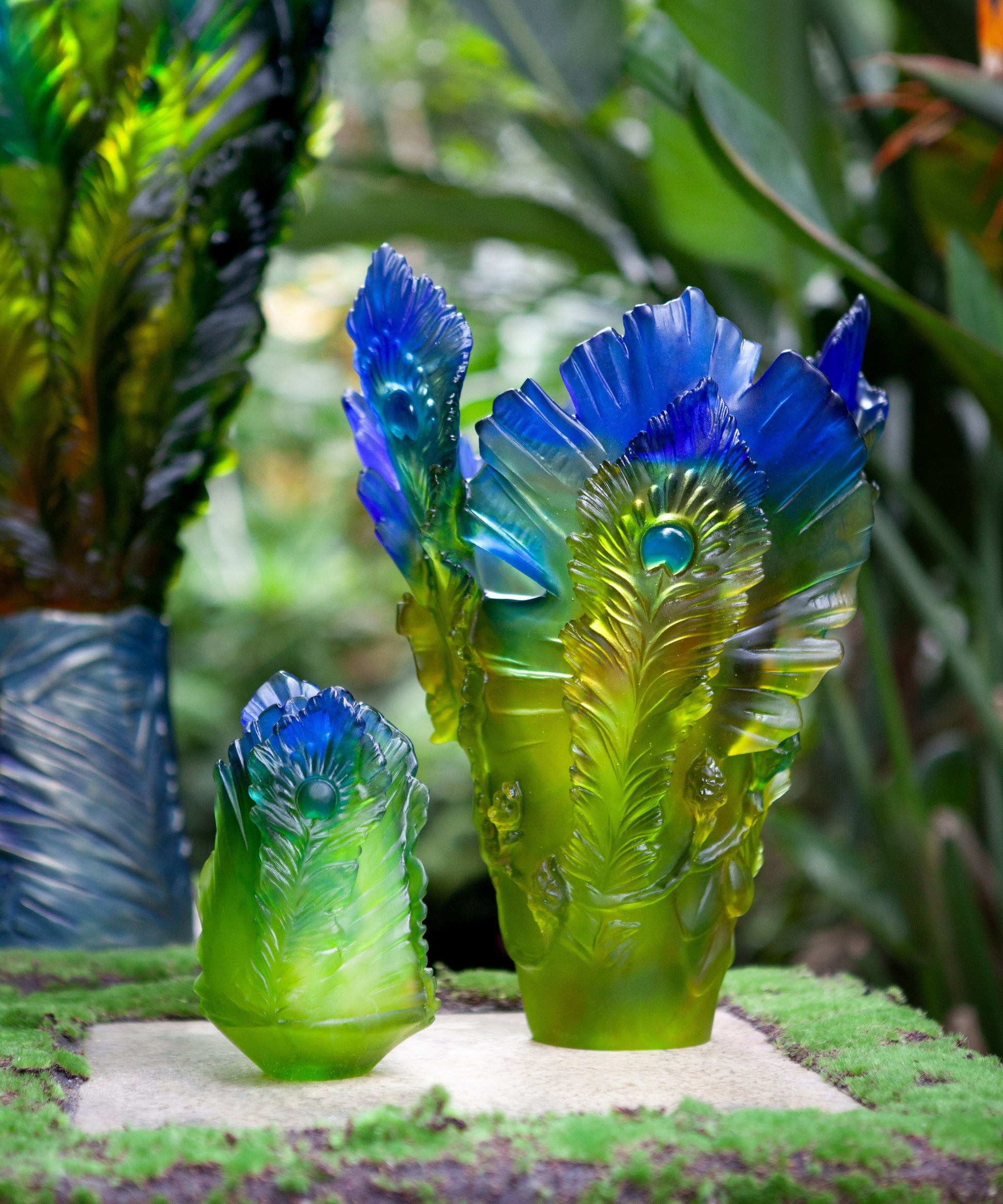 Fleur de Paon Exotique Vase grand modèle 125ex - Daum
