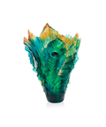 Fleur de Paon Vase grand modèle Doré à la feuille d'or 125ex - Daum