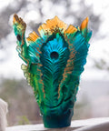 Fleur de Paon Vase grand modèle Doré à la feuille d'or 125ex - Daum