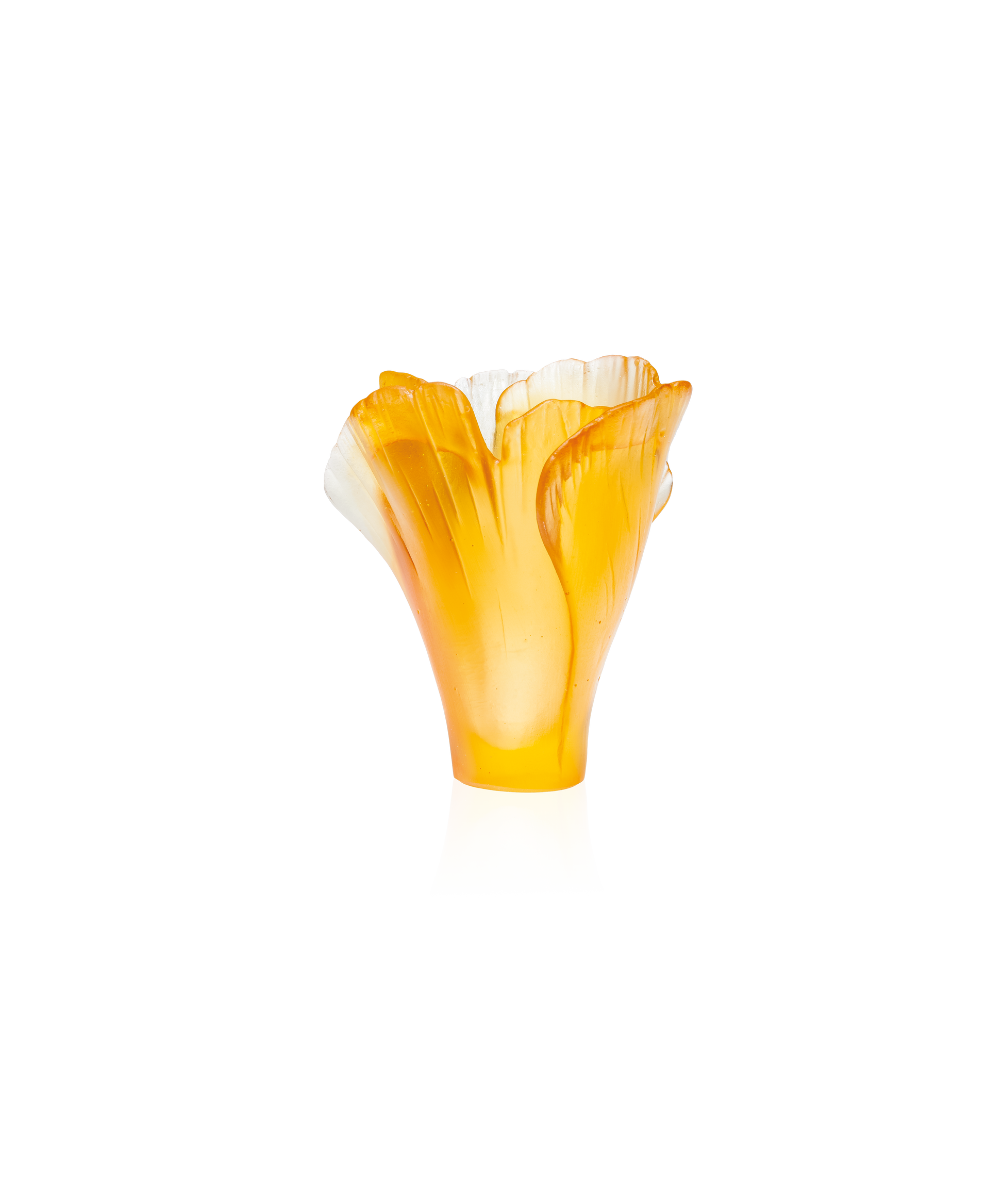 Ginkgo Mini vase Ambre - Daum