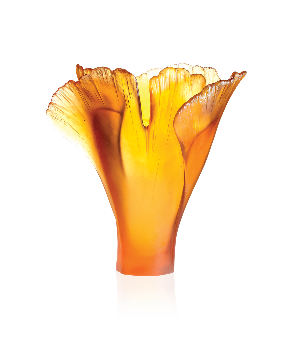 Ginkgo Vase grand modèle Ambre - Daum