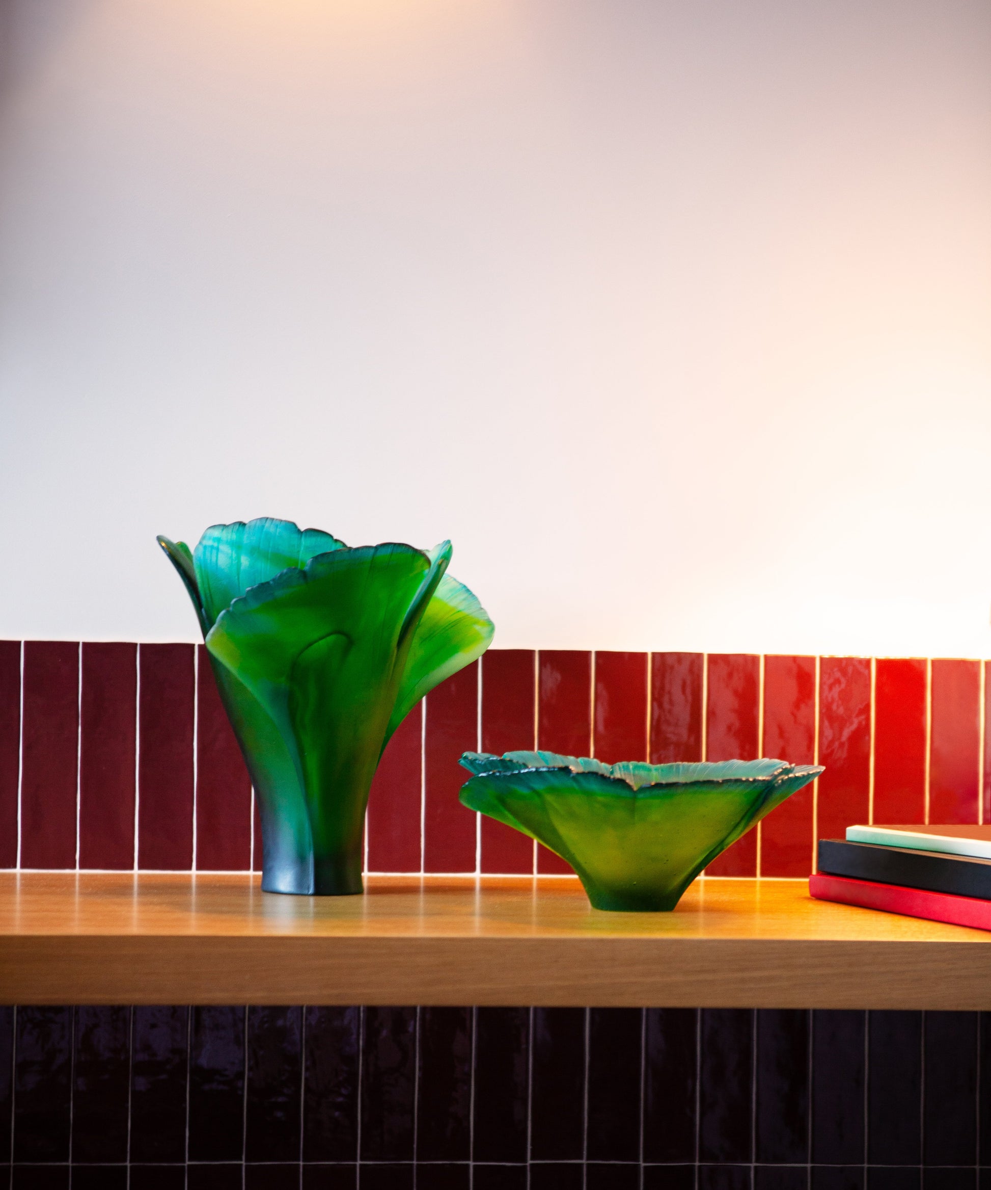 Ginkgo Vase grand modèle Vert - Daum