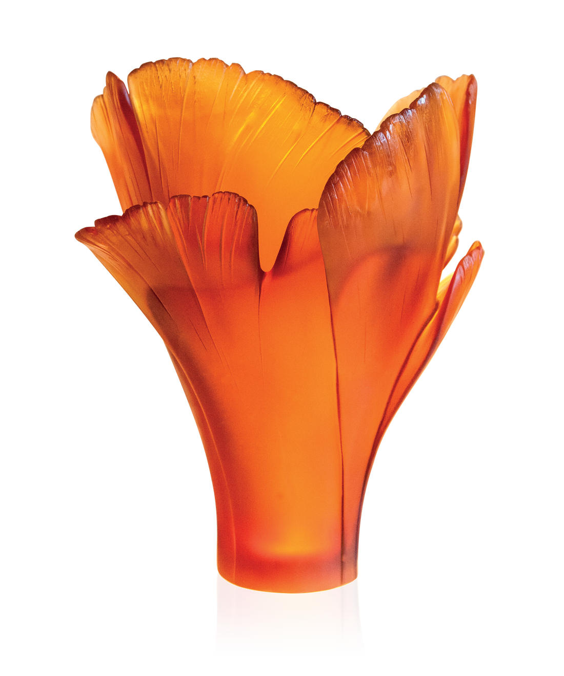 Ginkgo Vase magnum Ambre 99ex - Daum