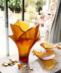 Ginkgo Vase magnum Ambre 99ex - Daum