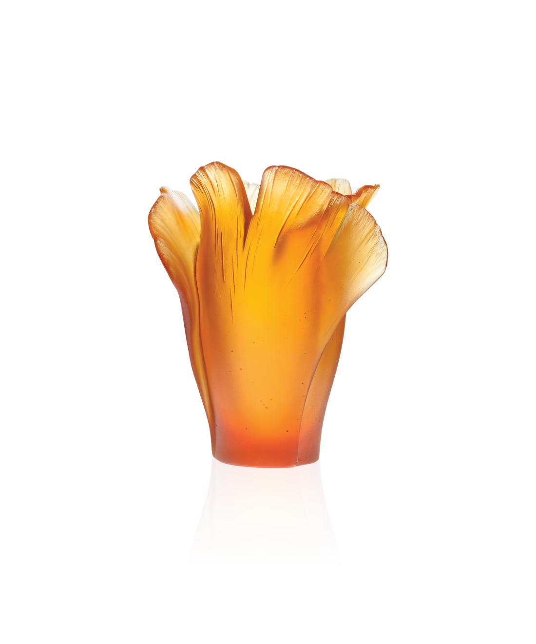 Ginkgo Vase moyen modèle Ambre - Daum