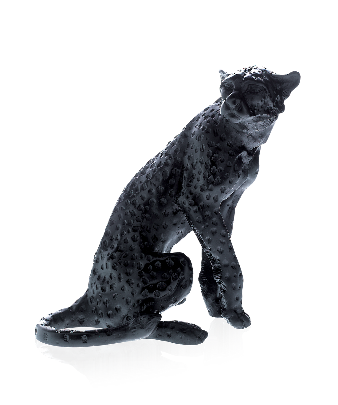 Guépard assis Noir de Jean-François Leroy 1000ex - Daum