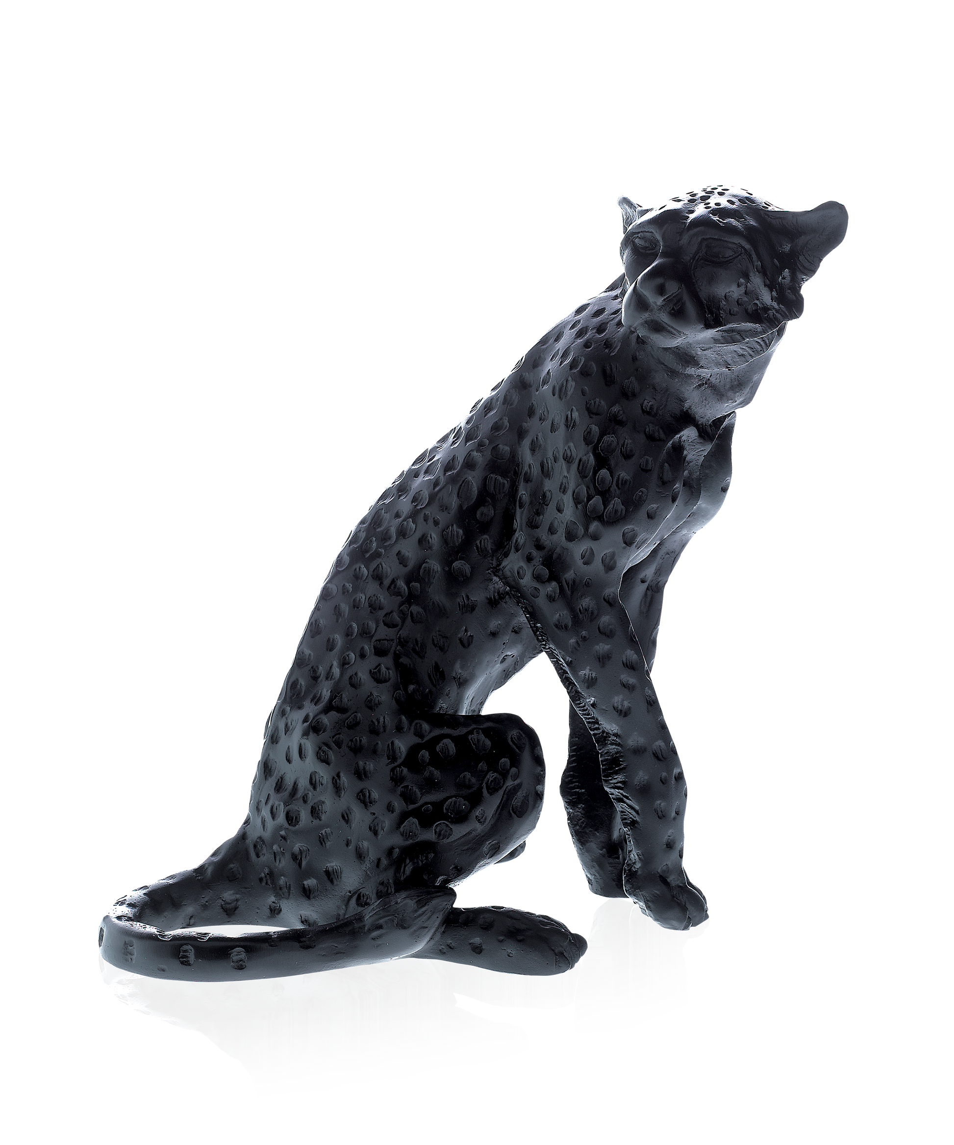 Guépard assis Noir de Jean-François Leroy 1000ex - Daum