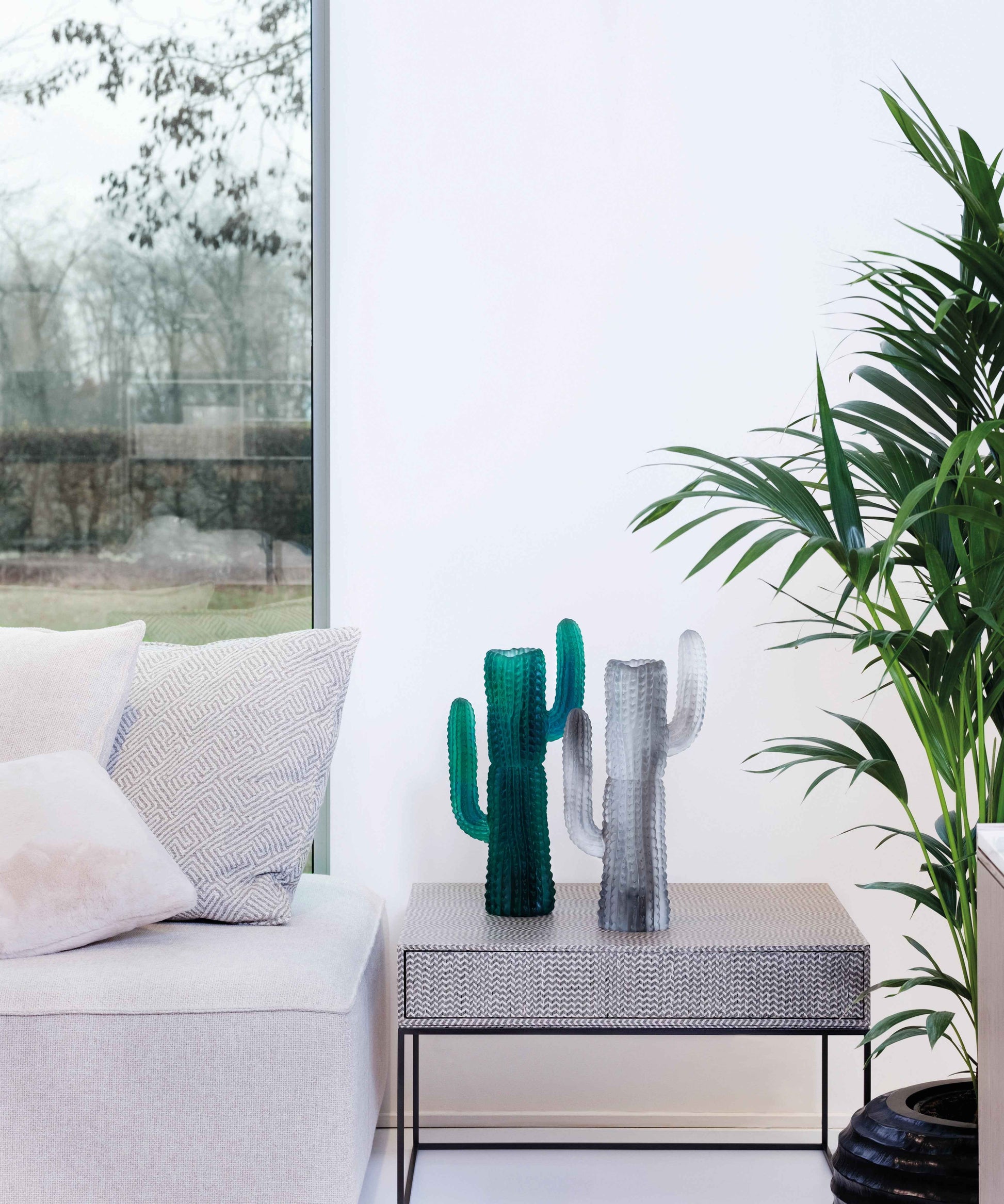 Jardin de Cactus Vase Vert de Emilio Robba - Daum