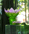 Jardin de Lotus Fleur décorative Violet-vert - Daum