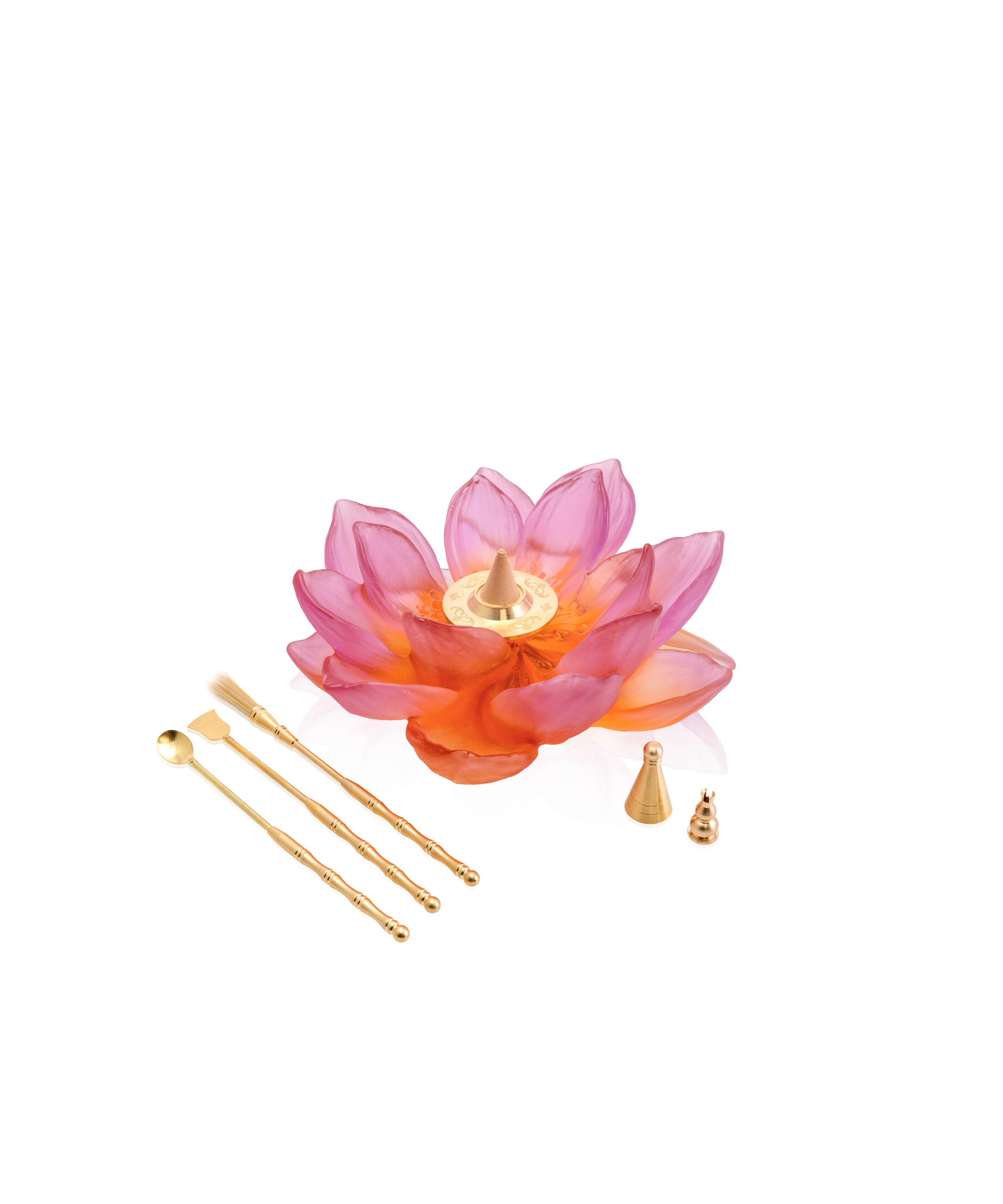 Jardin de Lotus Porte encens Ambre-rose - Daum