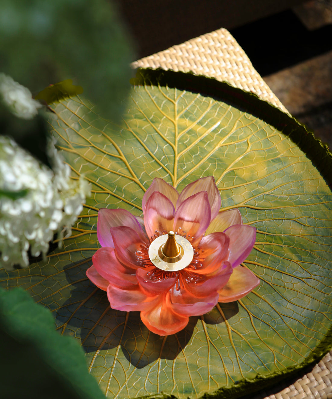 Jardin de Lotus Porte encens Ambre-rose - Daum