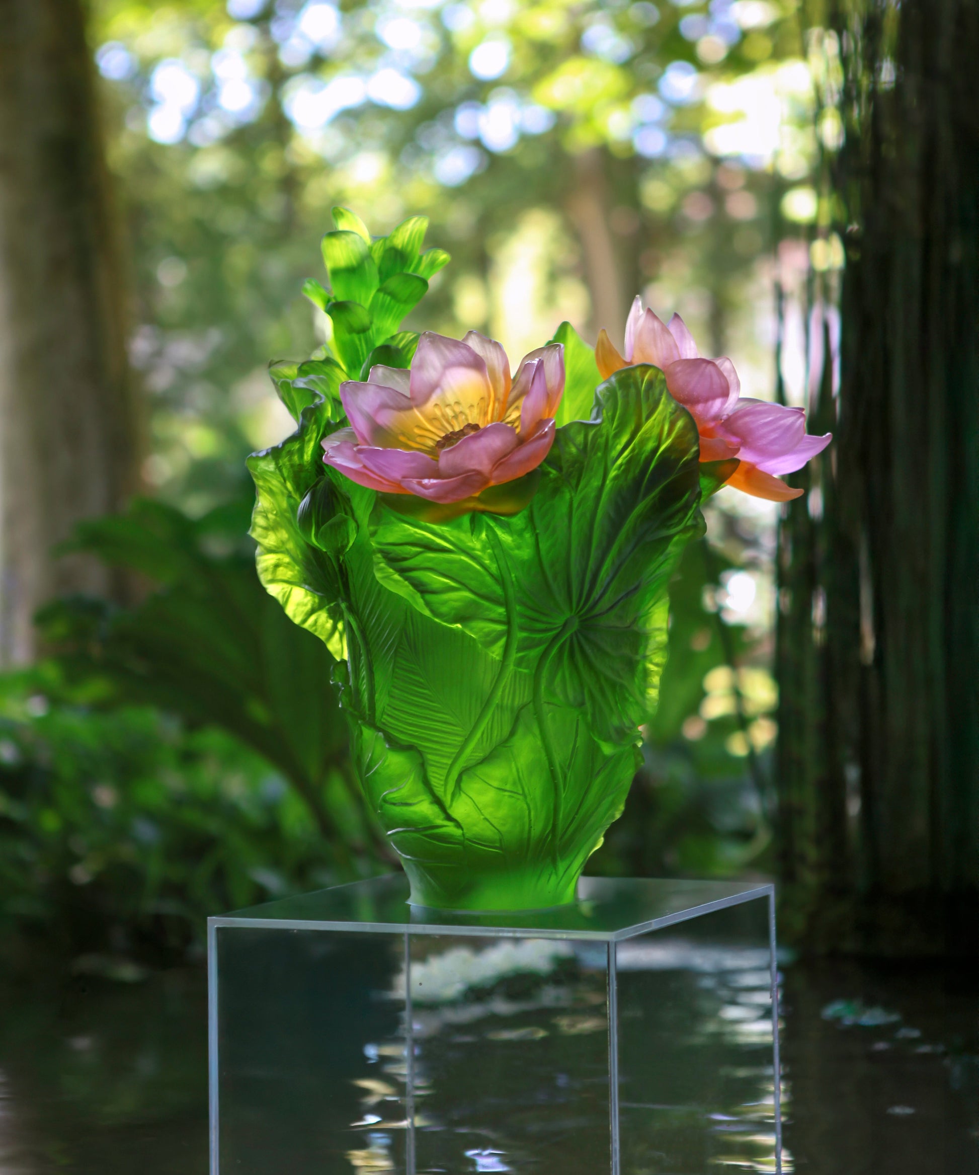Jardin de Lotus Vase magnum 99ex - Daum