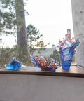 Mer de Corail Coupe moyen modèle Bleue et rouge - Daum