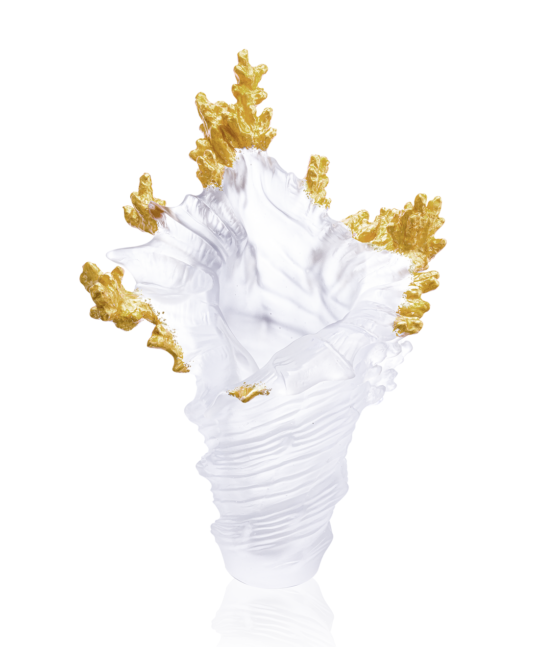Mer de Corail Vase grand modèle Blanc, finition or 99ex - Daum