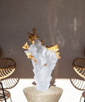 Mer de Corail Vase grand modèle Blanc, finition or 99ex - Daum