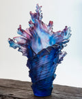 Mer de Corail Vase grand modèle Bleu et rouge - Daum
