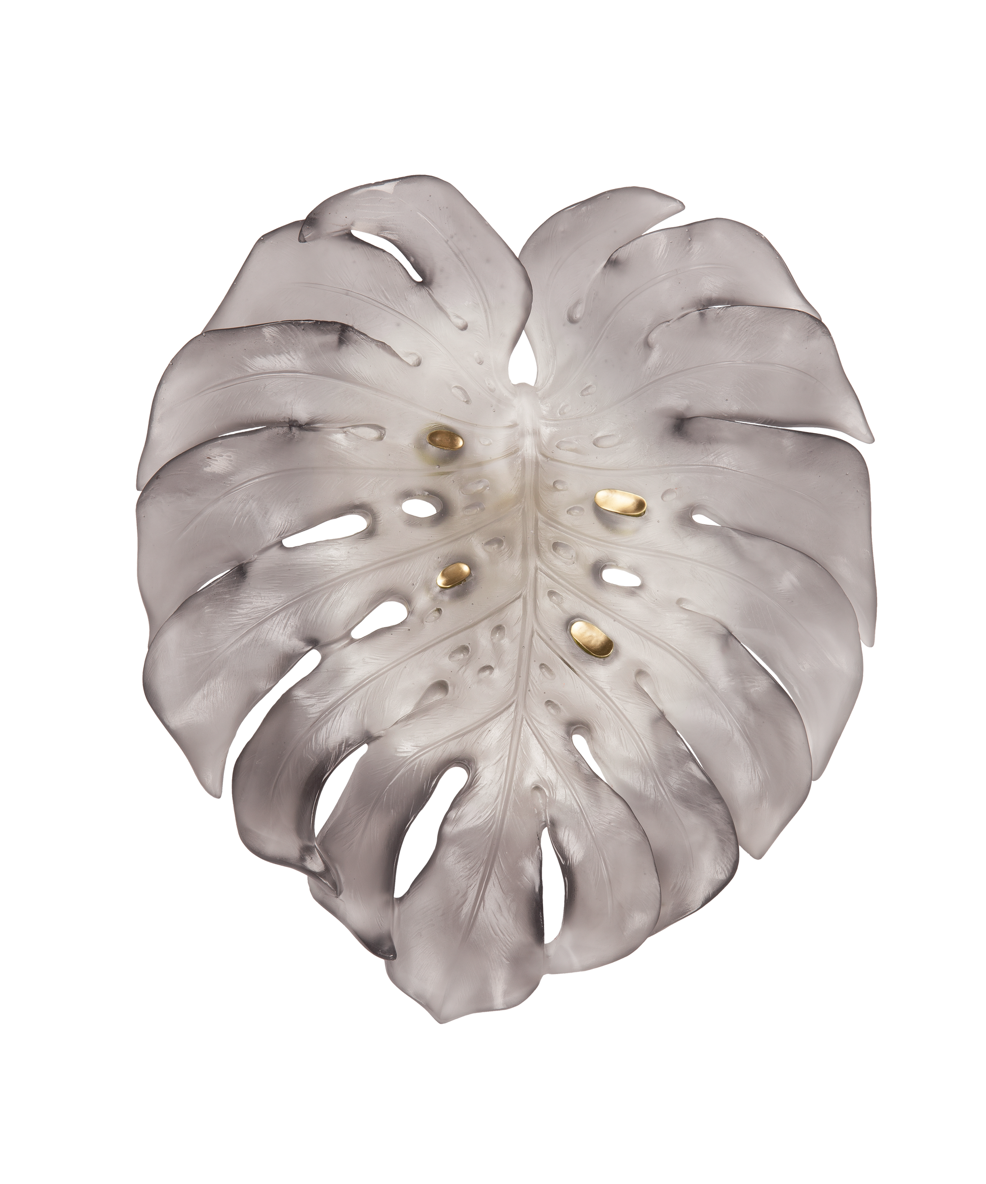 Monstera Applique grand modèle Grise de Emilio Robba - Daum