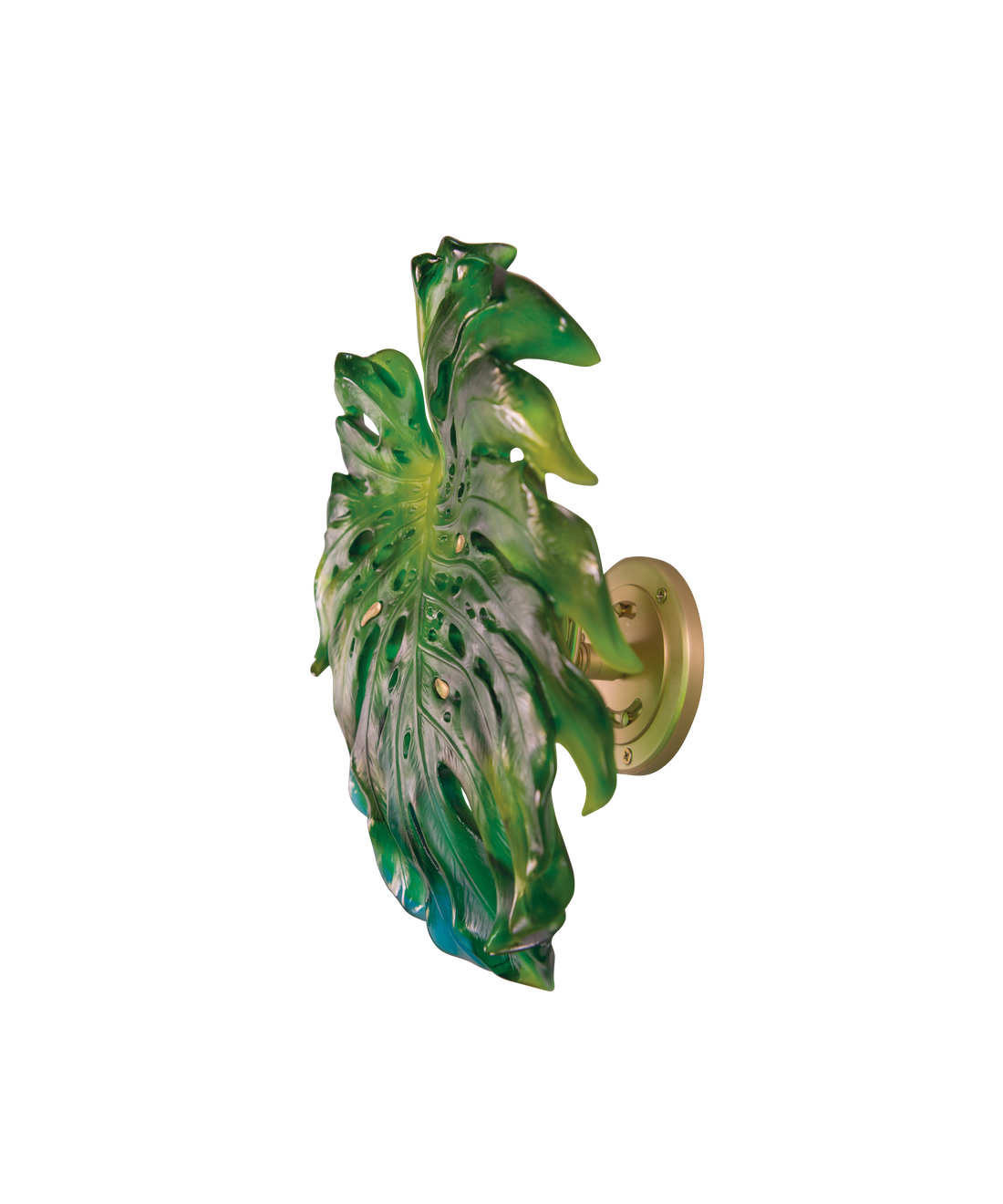 Monstera Feuille murale petit modèle - fixation longue Verte de Emilio Robba - Daum