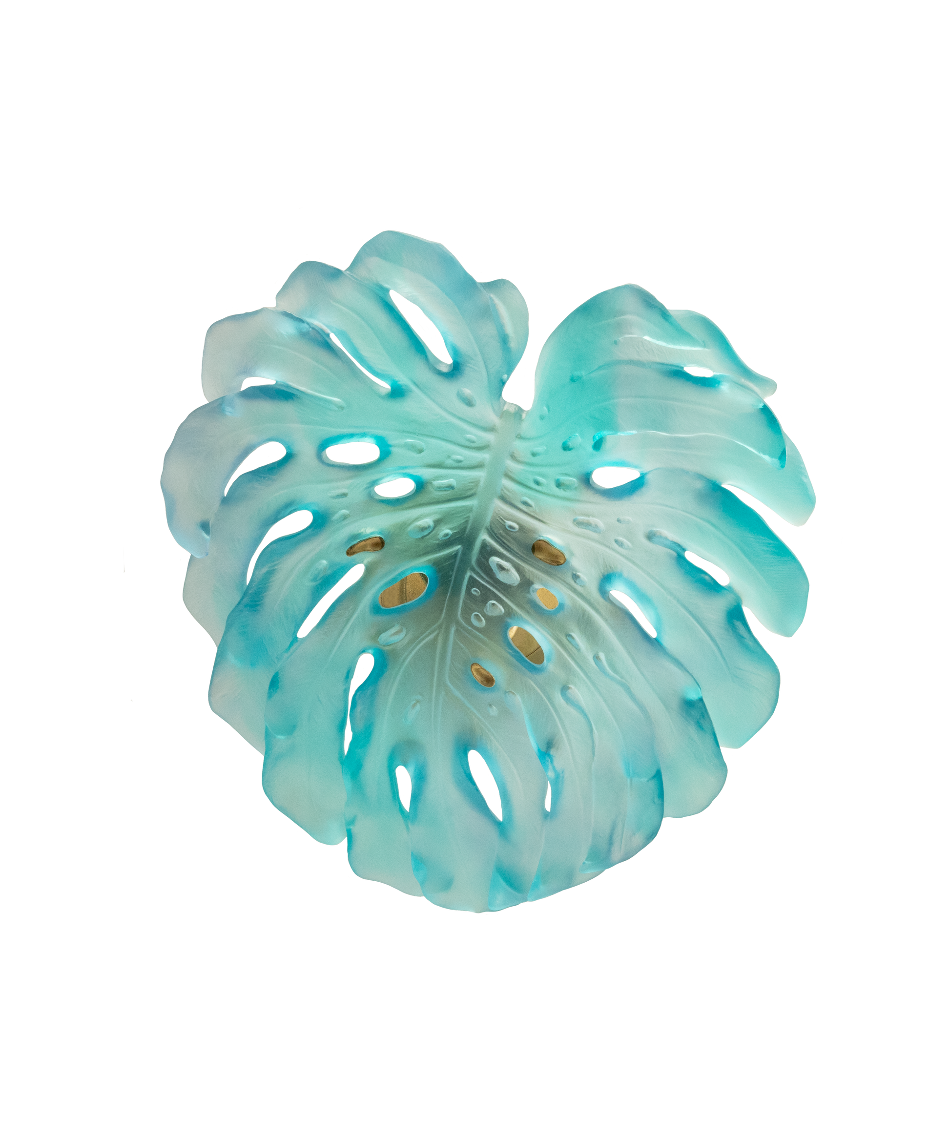 Monstera Feuille murale petit modèle Turquoise de Emilio Robba - Daum
