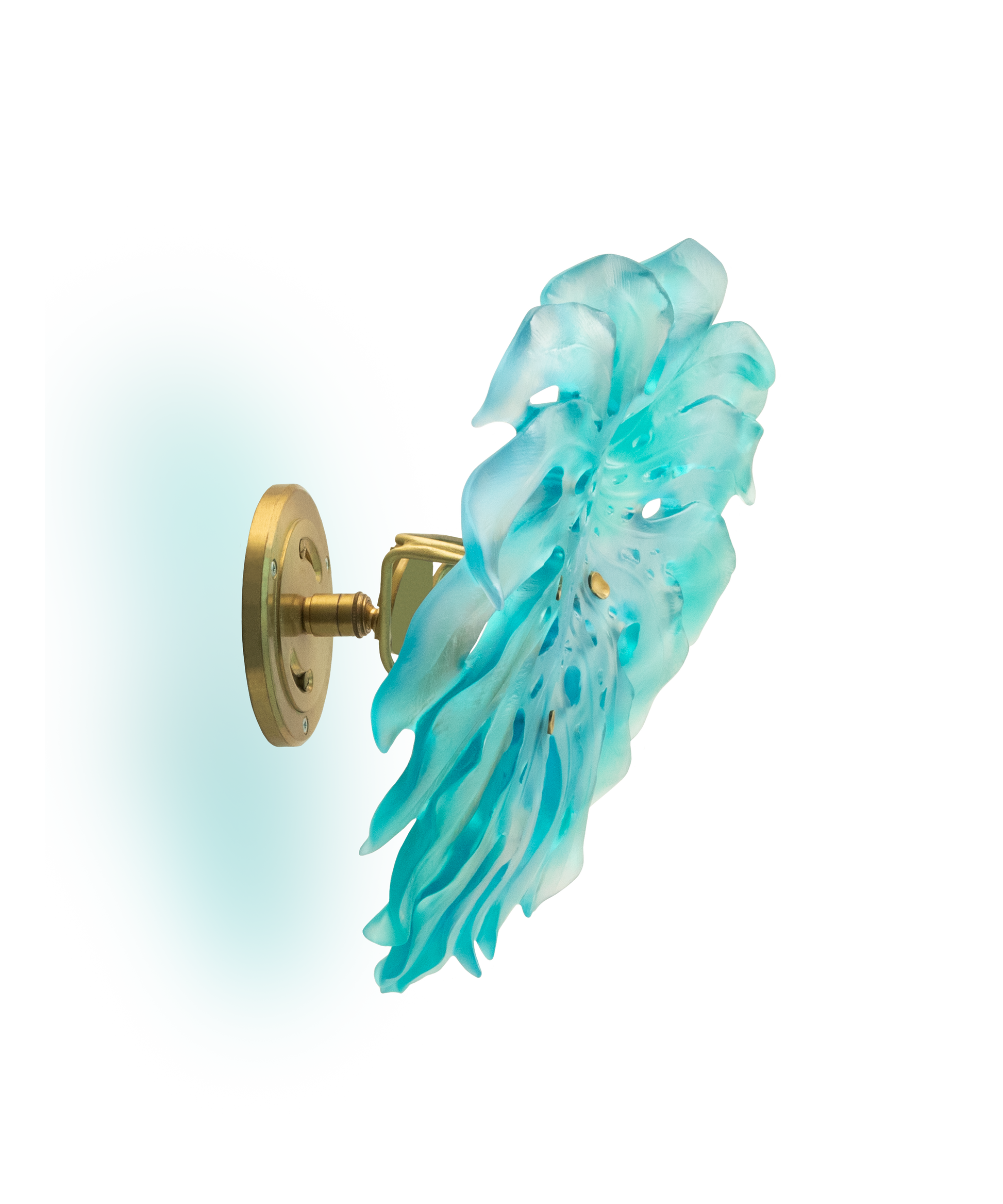 Monstera Feuille murale petit modèle Turquoise de Emilio Robba - Daum