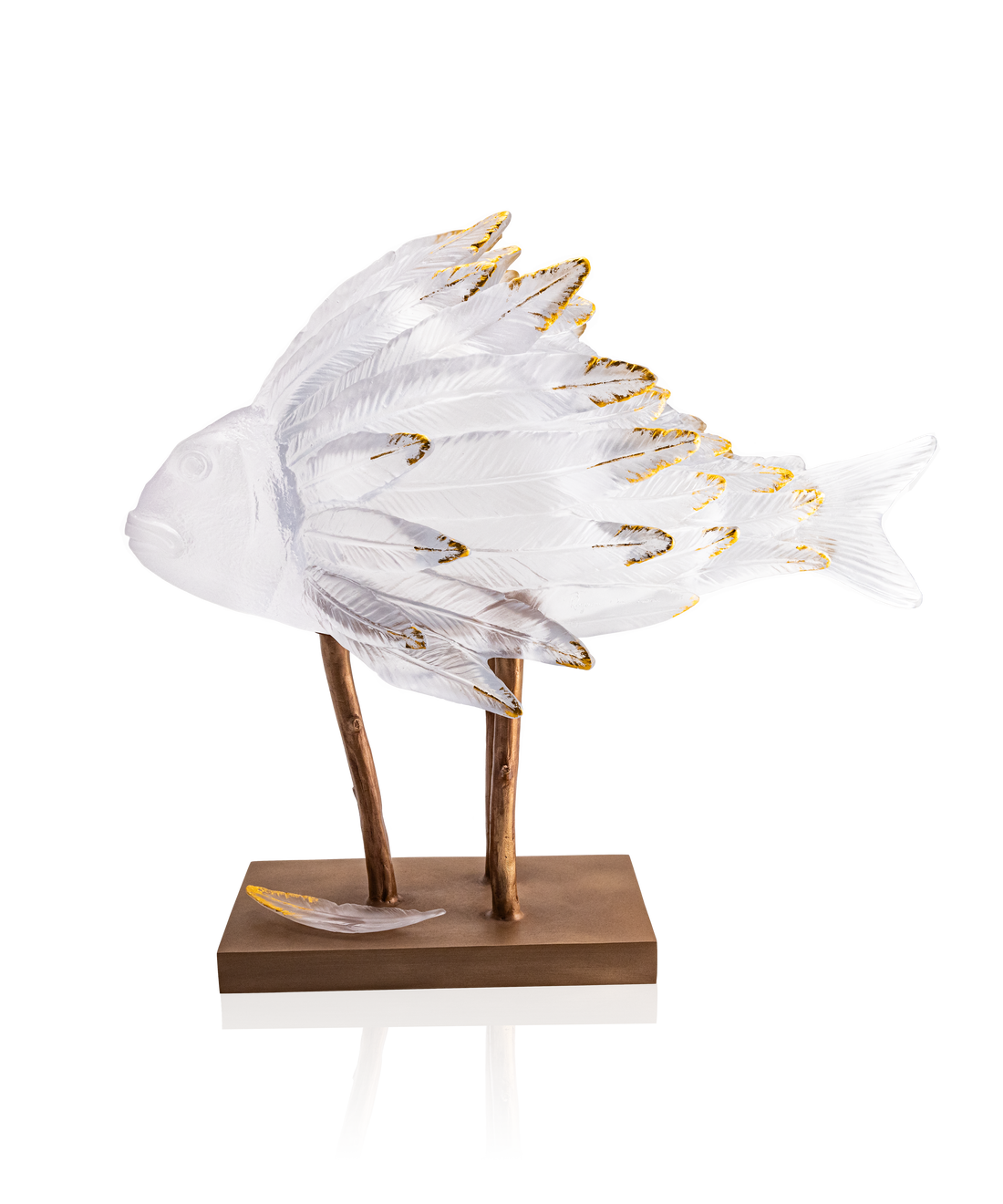 Punky Fish Blanc et or de Patrick Rougereau 25ex - Daum