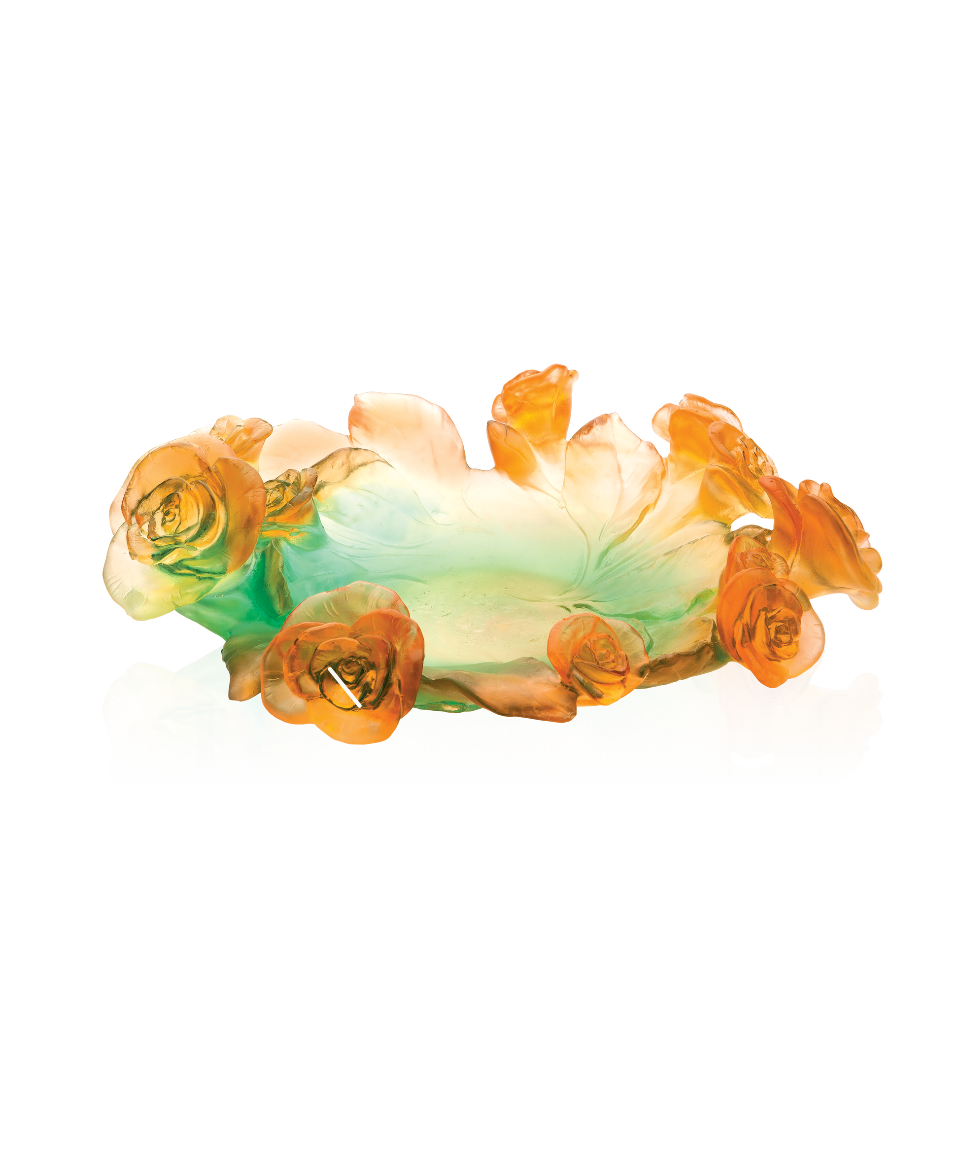 Rose Passion Coupe Verte et orange - Daum