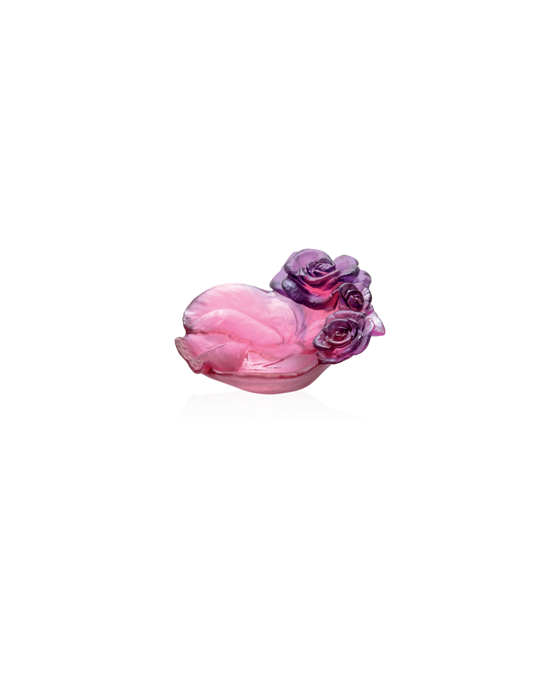 Rose Passion Coupelle Rouge et violette - Daum