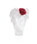 Rose Passion Vase Blanc, fleur rouge 500ex - Daum