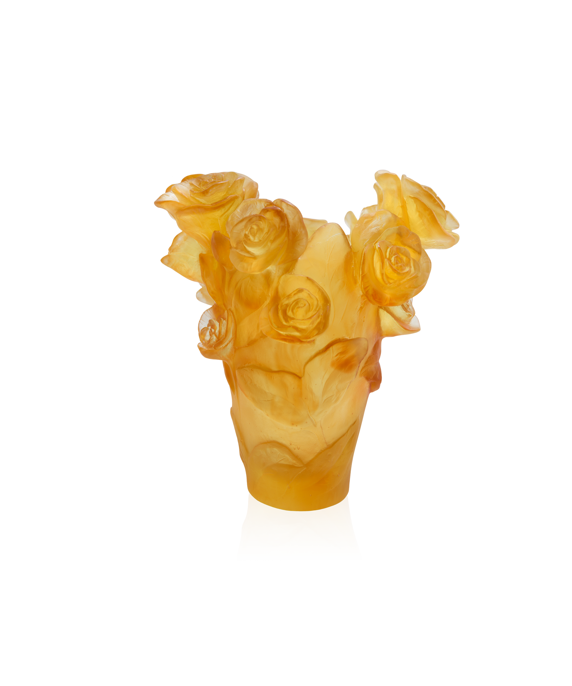 Rose Passion Vase petit modèle Jaune - Daum