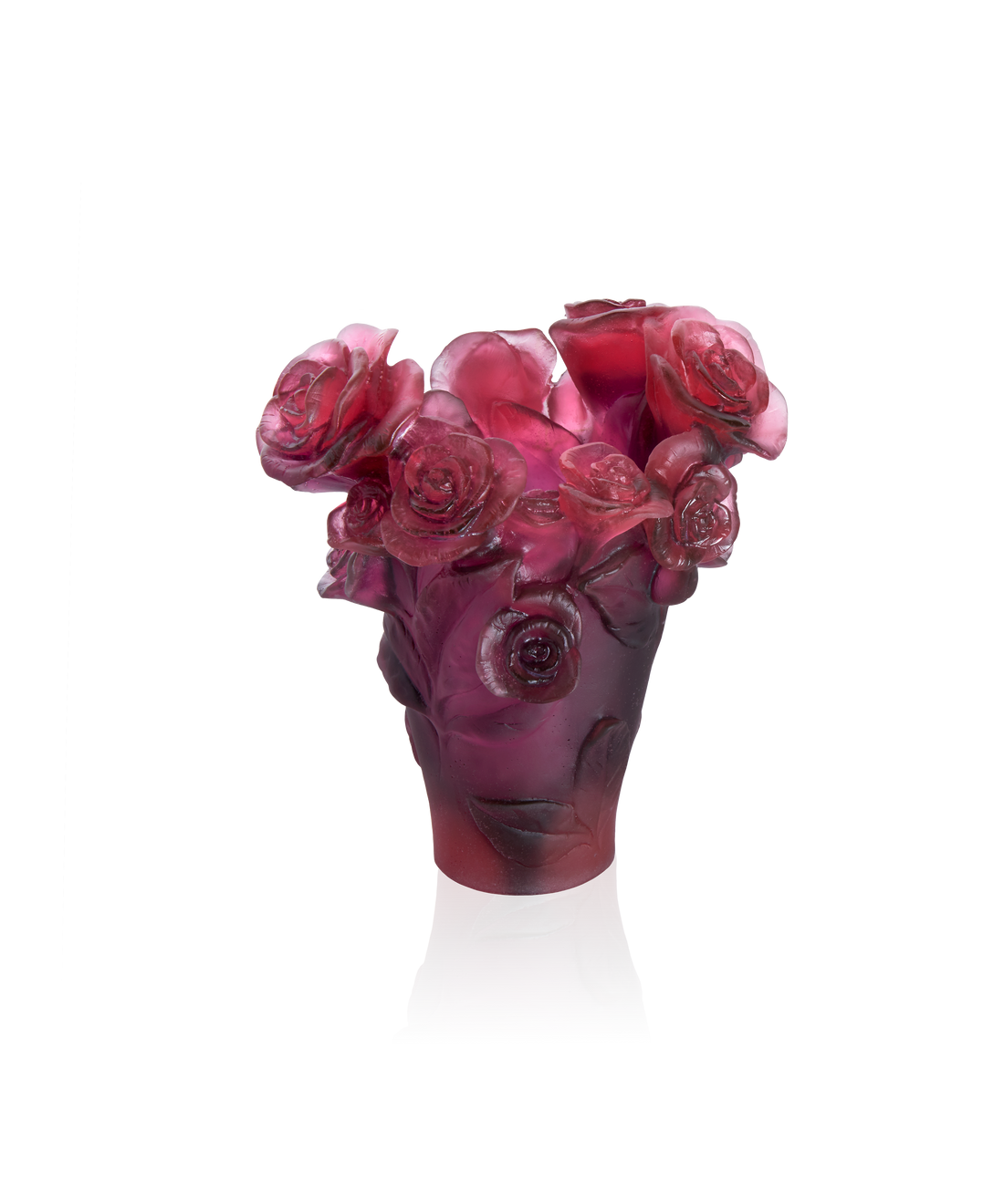 Rose Passion Vase petit modèle Rouge et violet - Daum