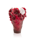 Rose Passion Vase Rouge, fleur blanche 375ex - Daum