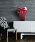 Rose Passion Vase Rouge, fleur blanche 375ex - Daum