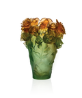 Rose Passion Vase Vert et orange - Daum