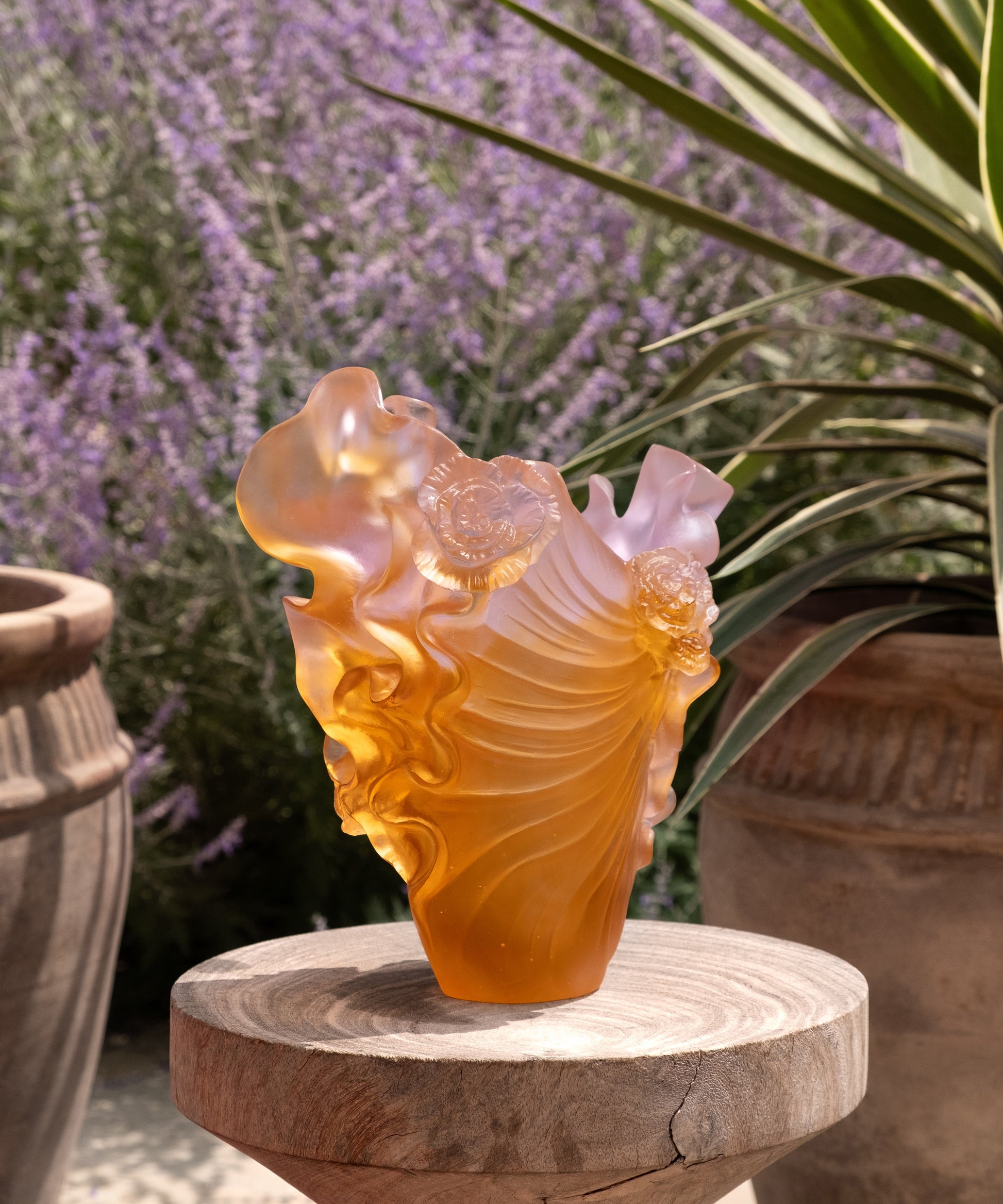 Rose Royale Vase moyen modèle 225ex - Daum