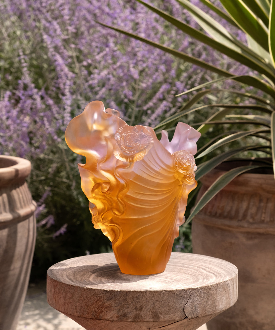 Rose Royale Vase moyen modèle 225ex - Daum