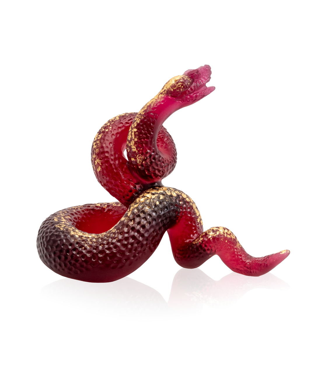Serpent rouge, finition or 88ex - Daum