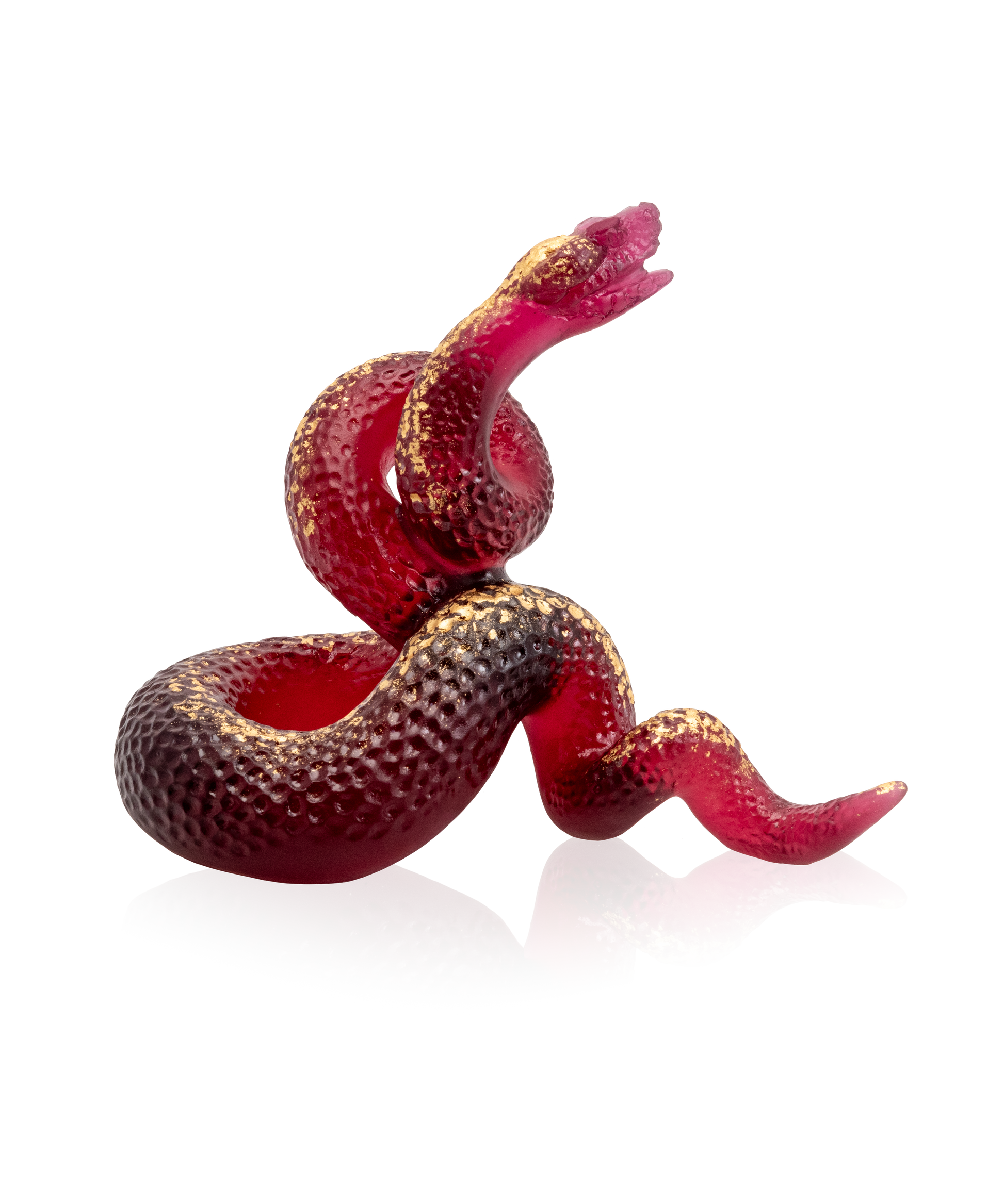 Serpent rouge, finition or 88ex - Daum