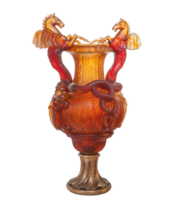 Vase chevaux ailés Ambre 50ex - Daum