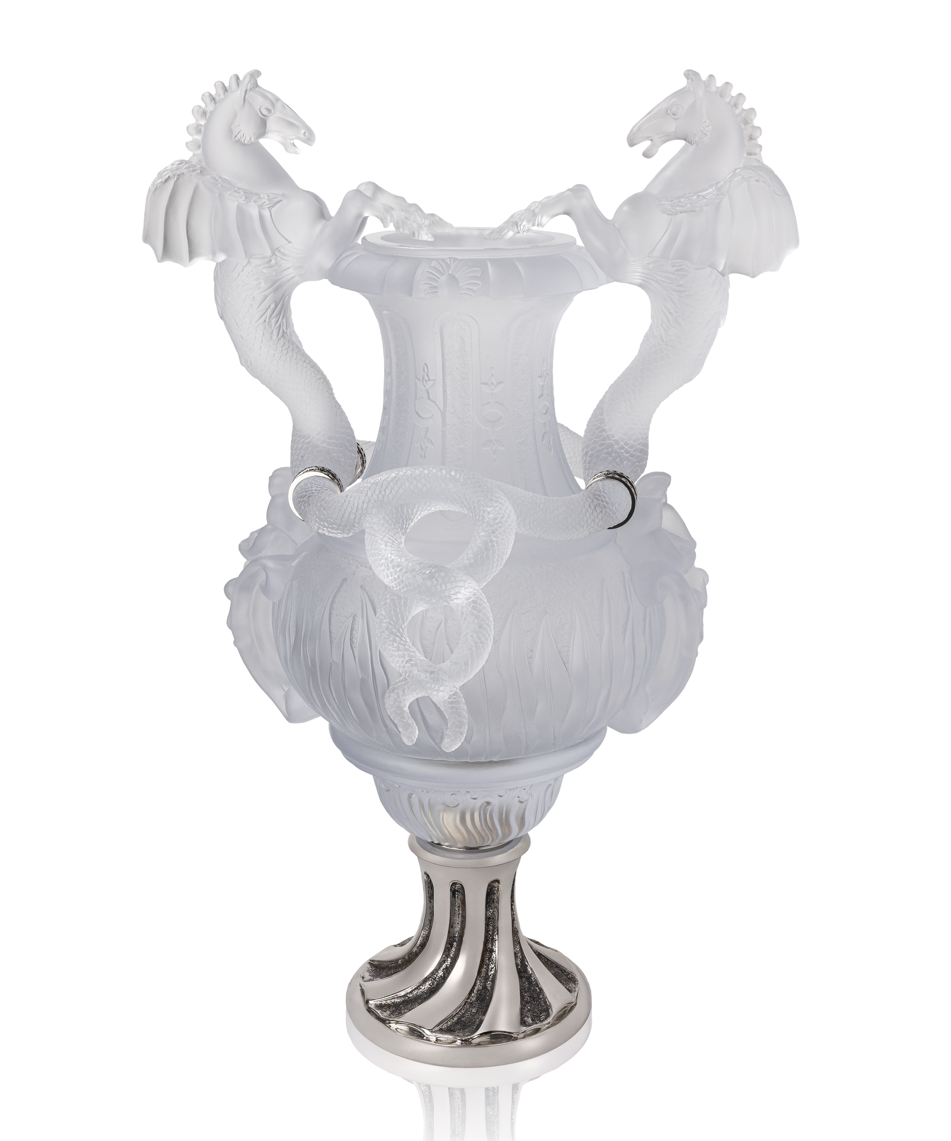 Vase chevaux ailés Blanc 8ex - Daum