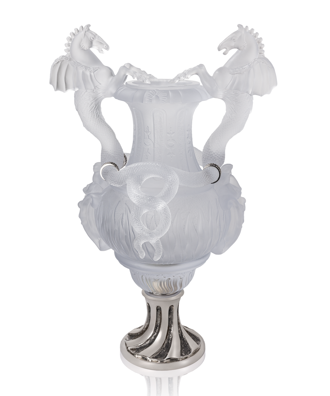 Vase chevaux ailés Blanc 8ex - Daum