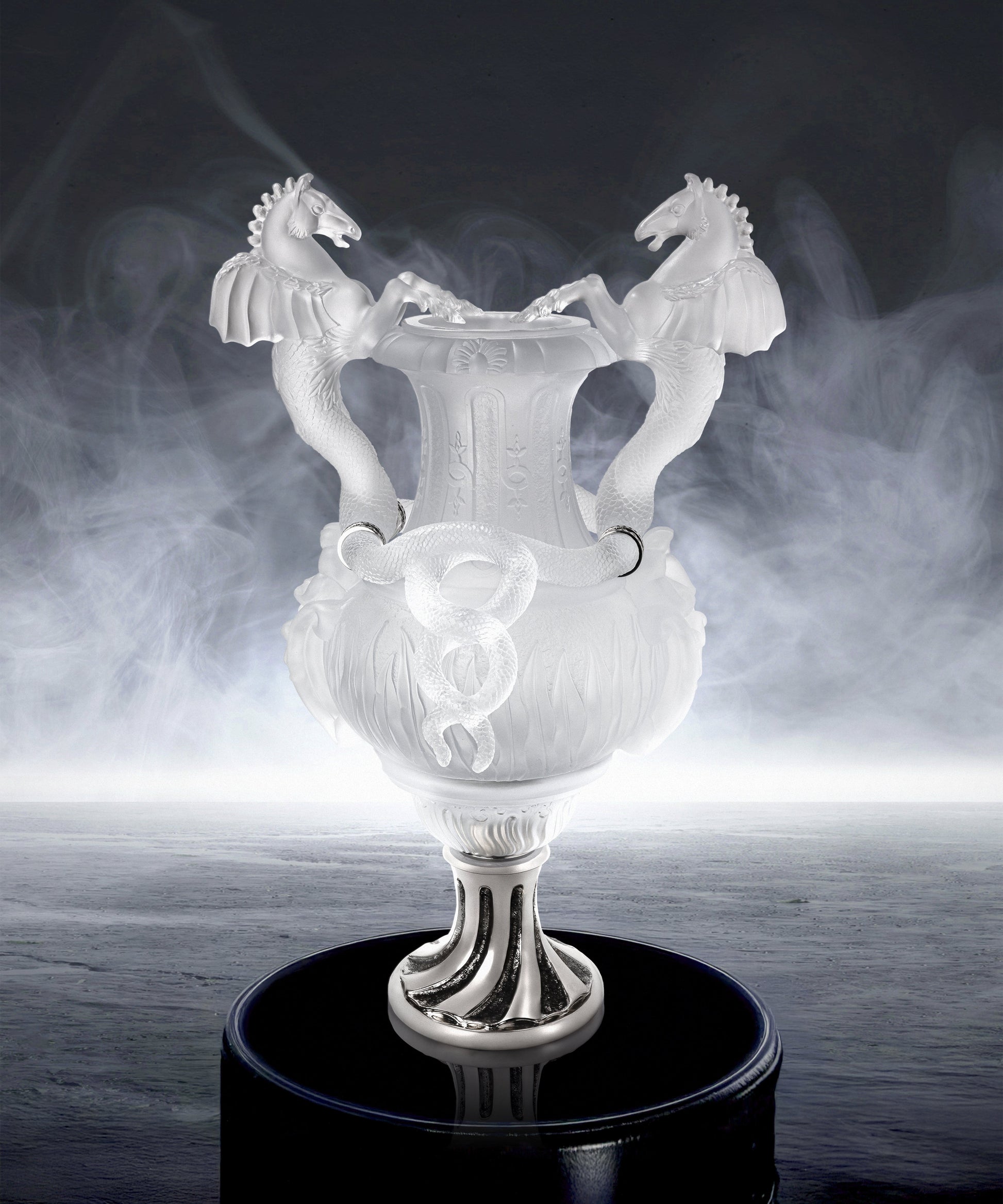Vase chevaux ailés Blanc 8ex - Daum
