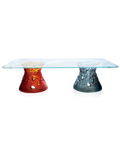 Végétale Table basse grand modèle Ambre et Bleu-gris - Daum