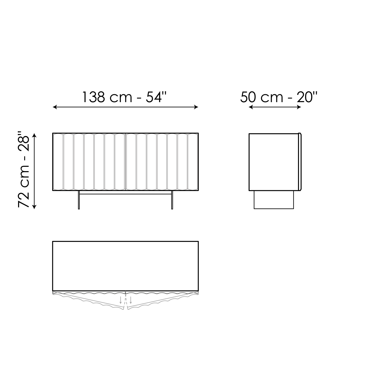 Dorian Sideboard by Bonaldo With Vertical Door Grooves