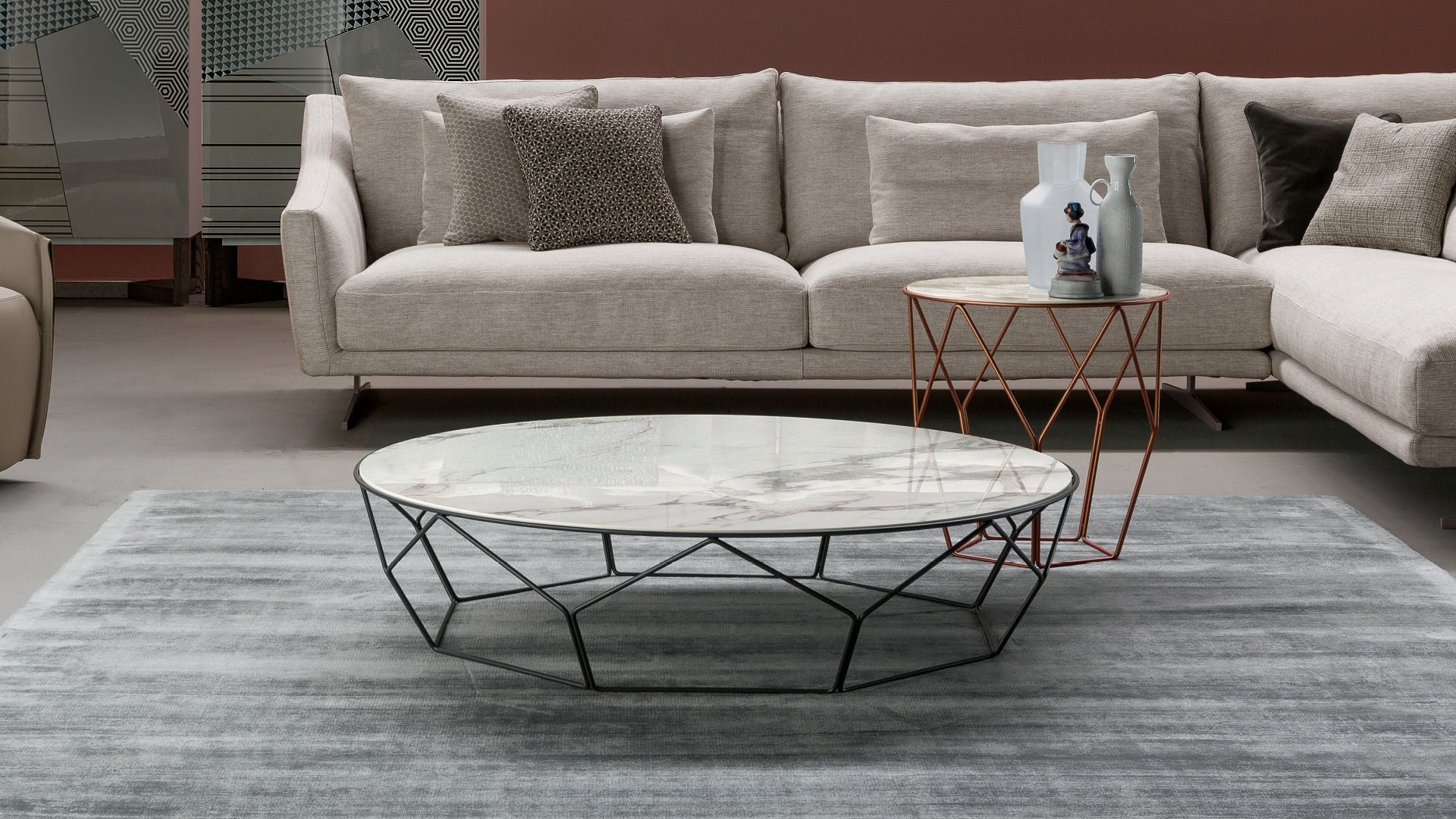 Arbor Design Coffee Table with Curved Steel Base by Bonaldo
