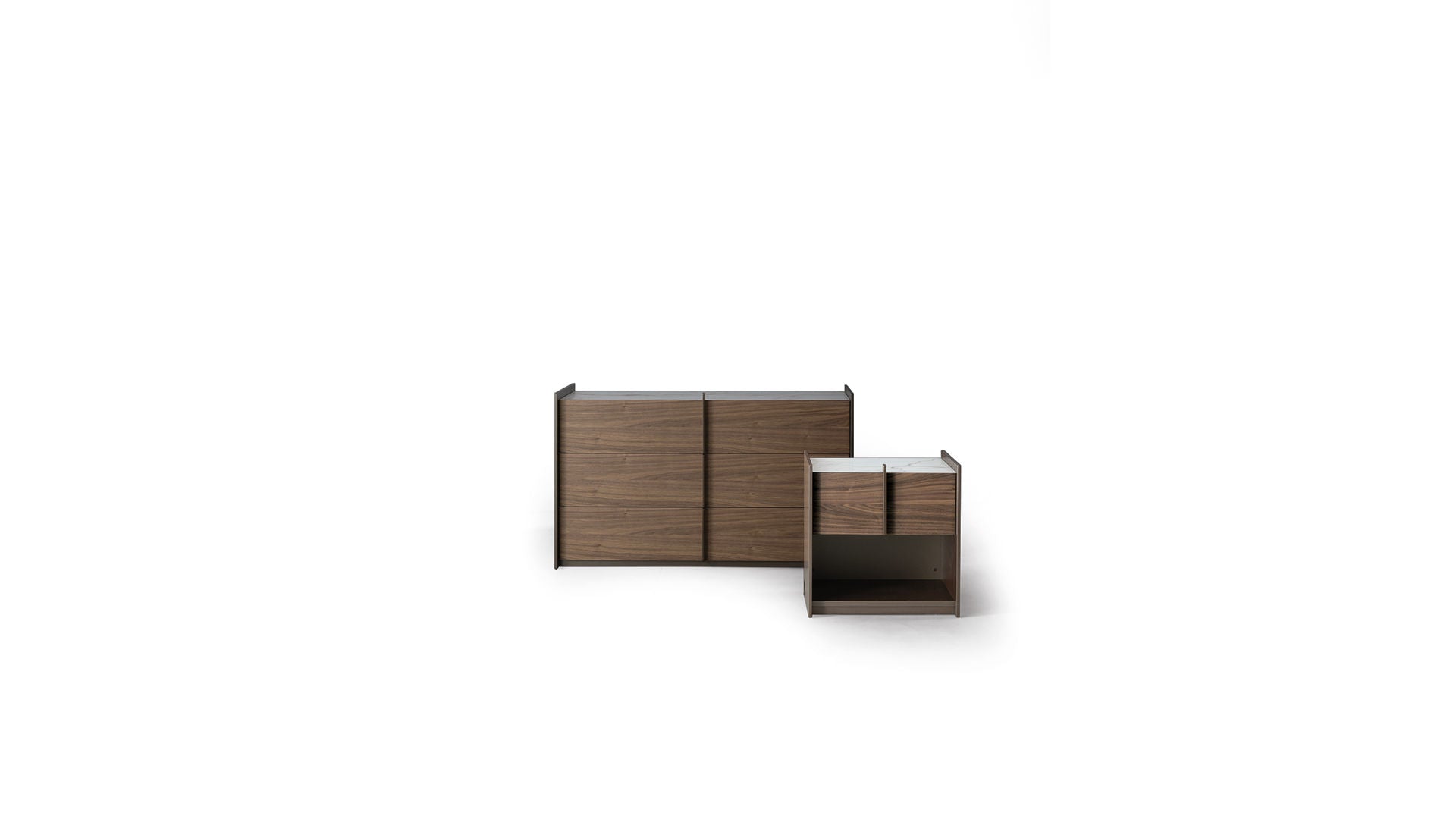 Bonaldo Aureo Nightstand with Ceramic Top and Metal Handle