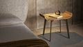 Olos Bedside Table in Canaletto Walnut with Mat Bronze Base