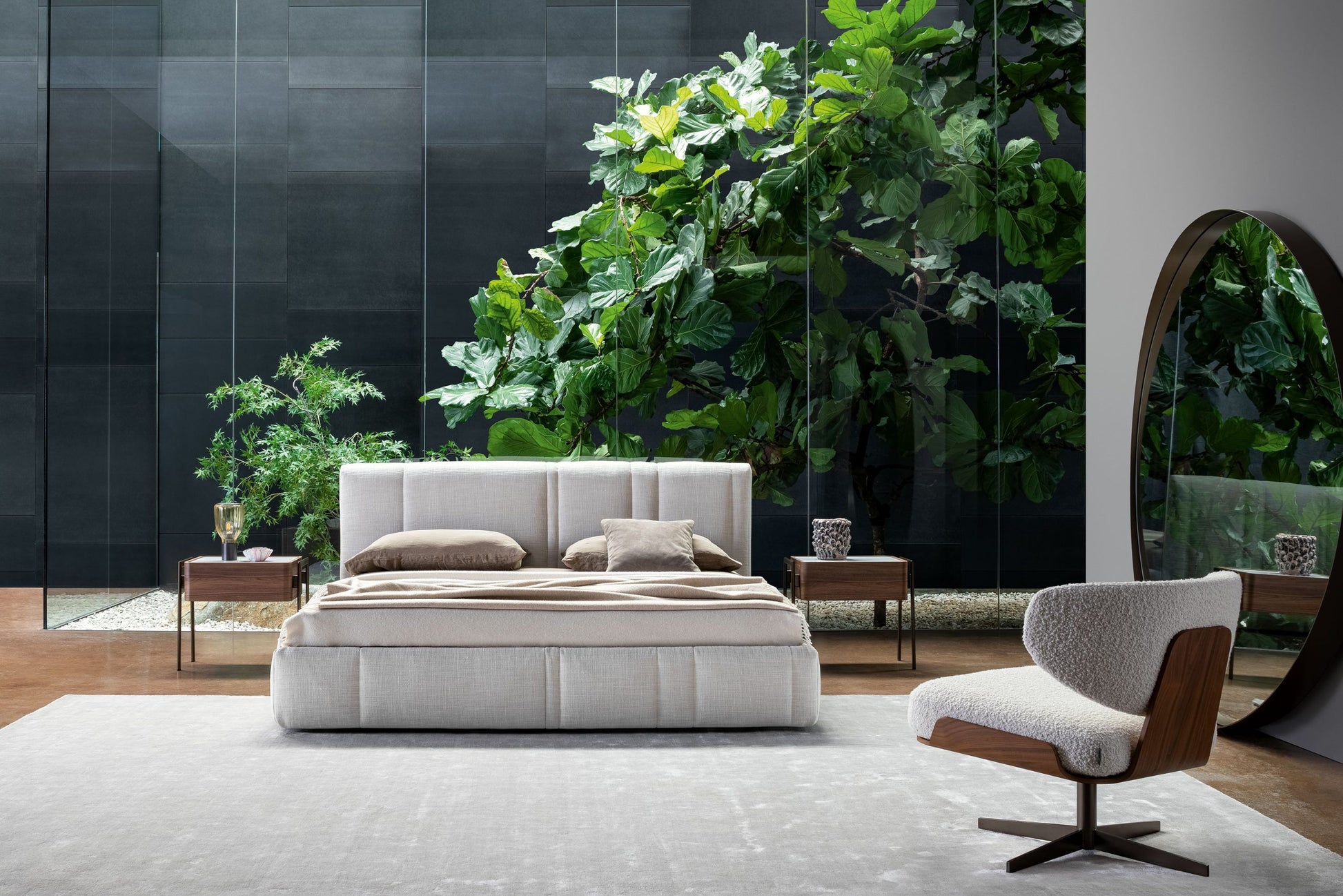 Modern bed frame with storage Rigoletto bed by Bonaldo