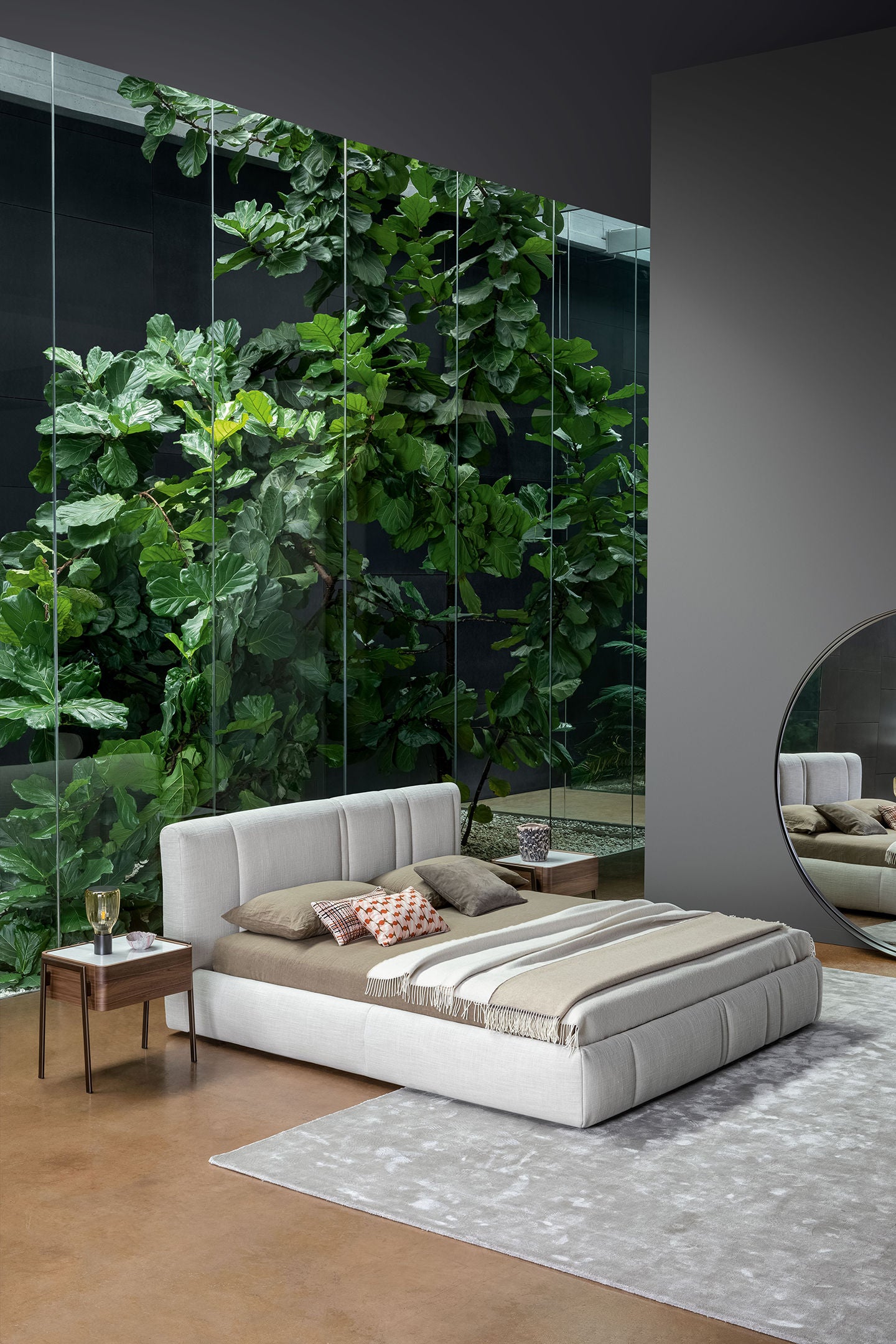 Modern bed frame with storage Rigoletto bed by Bonaldo