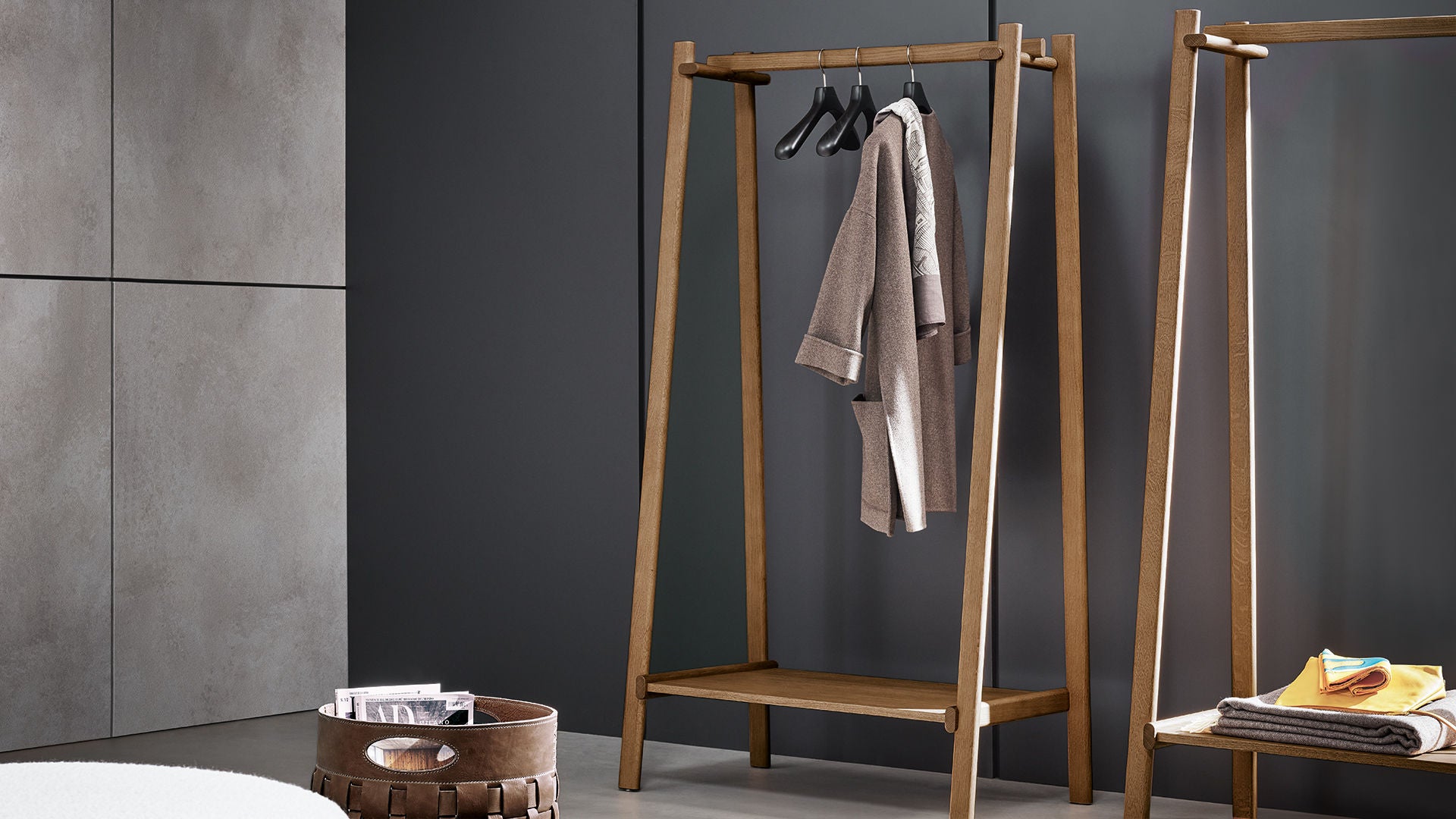 Isola American Walnut Clothes Hanger by Bonaldo