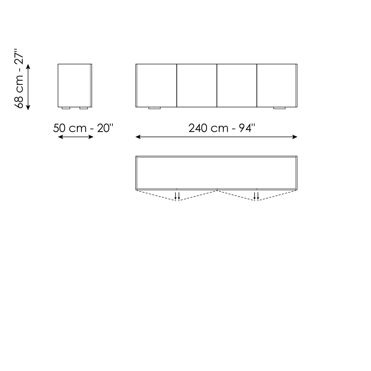 Madia soggiorno moderna di design Outline | Bonaldo